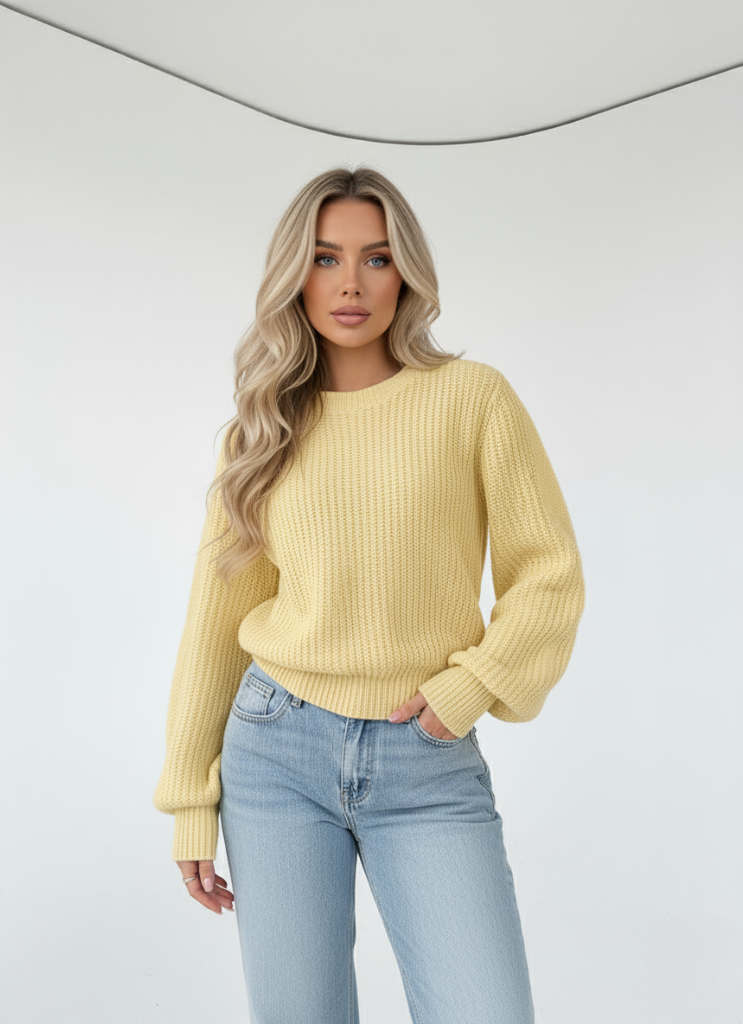 Montarello SoftWaves Knit Sweater – Pastel Yellow