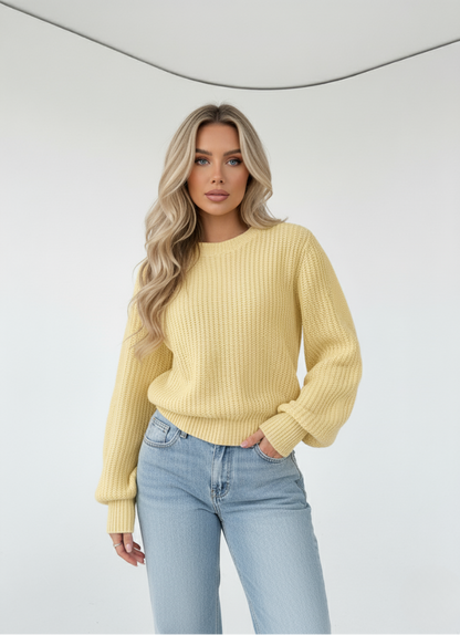 Montarello SoftWaves Knit Sweater – Pastel Yellow