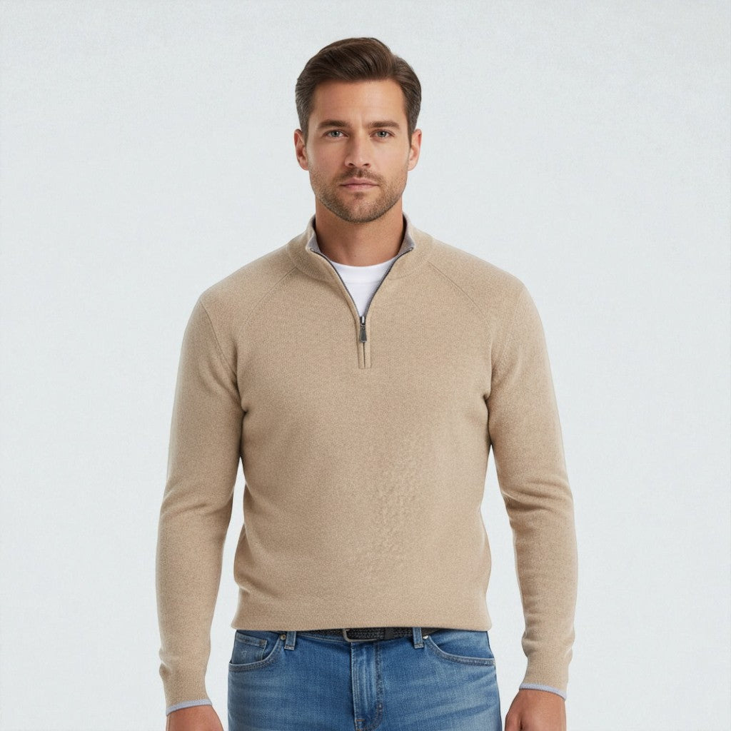 Montarello Luxe Half-Zip Knit Sweater