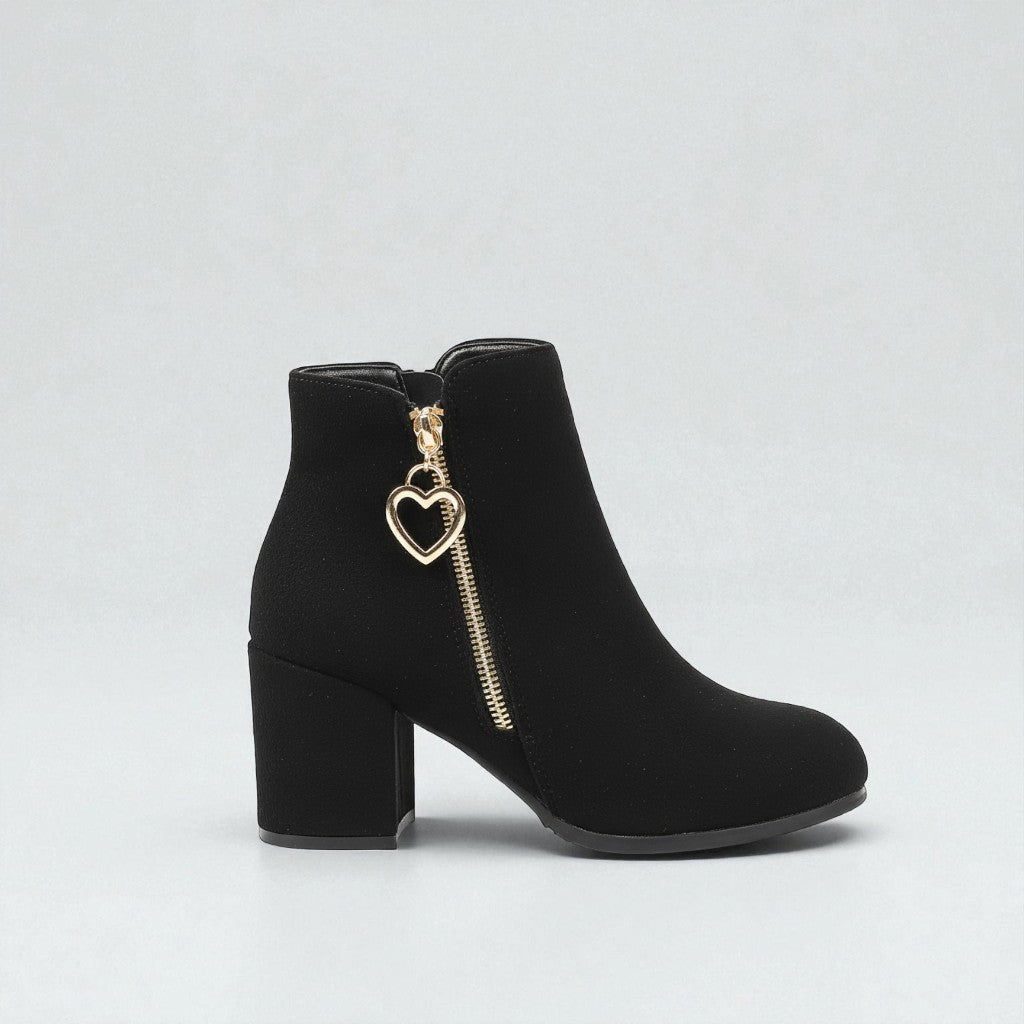 Montarello HeartCharm Suede Ankle Boots