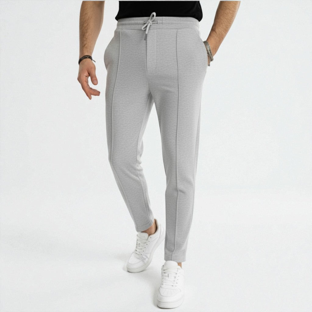 Montarello Textured Smart-Casual Drawstring Trousers