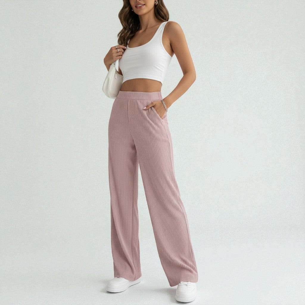 Montarello SoftFlow Ribbed Wide-Leg Lounge Pants