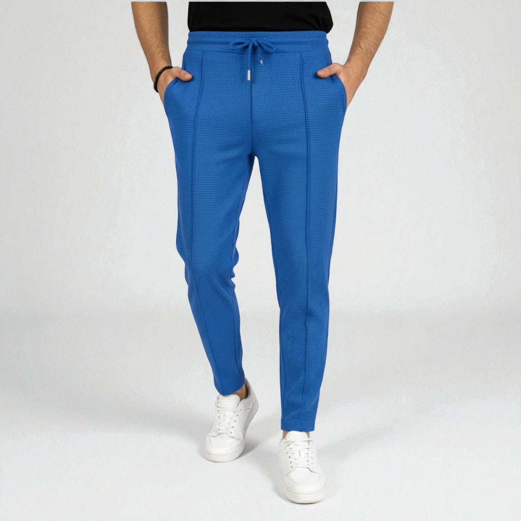 Montarello Textured Smart-Casual Drawstring Trousers