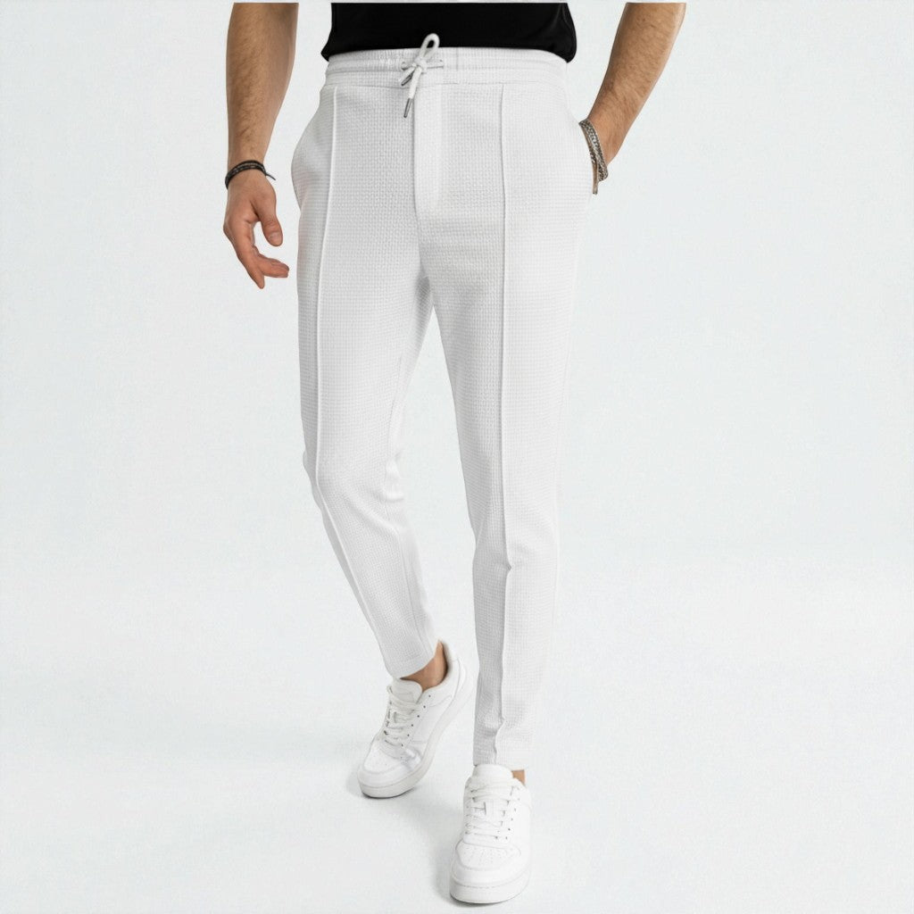 Montarello Textured Smart-Casual Drawstring Trousers