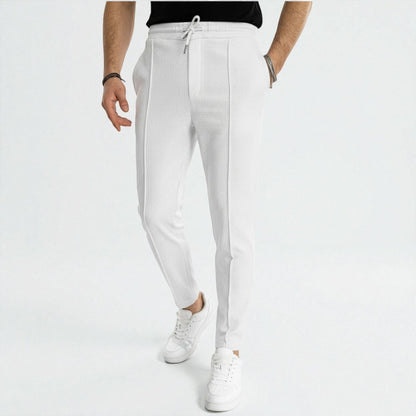 Montarello Textured Smart-Casual Drawstring Trousers