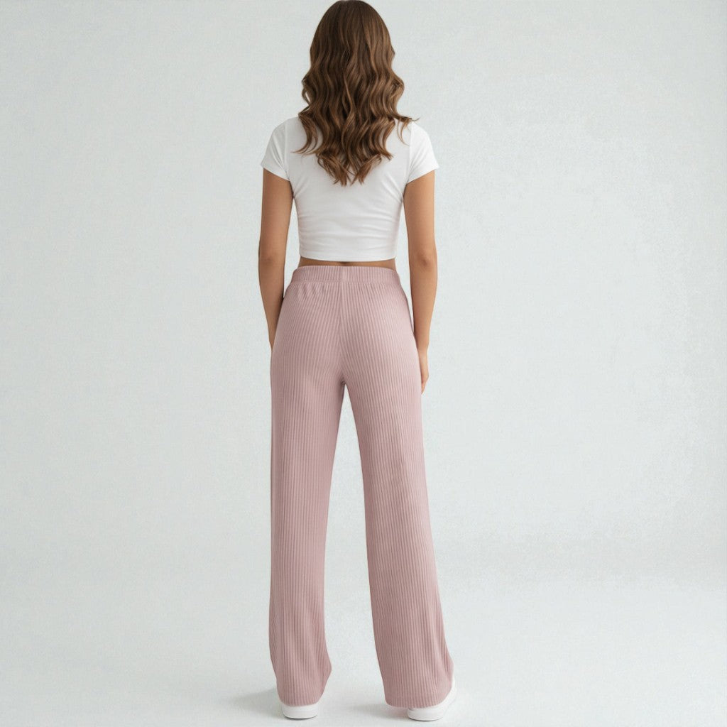 Montarello SoftFlow Ribbed Wide-Leg Lounge Pants