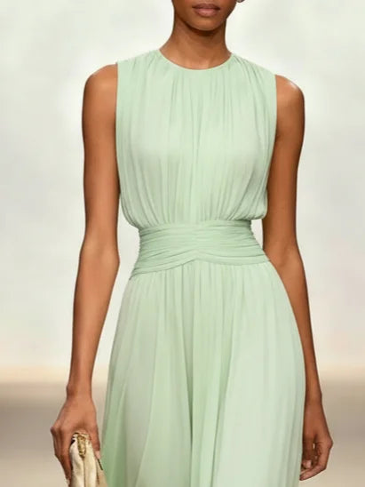 Montarello Women's Chiffon Sleeveless Maxi Dress A-Line