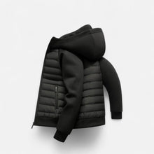 Montarello Men's Hooded Down Jacket with Quilted Panels