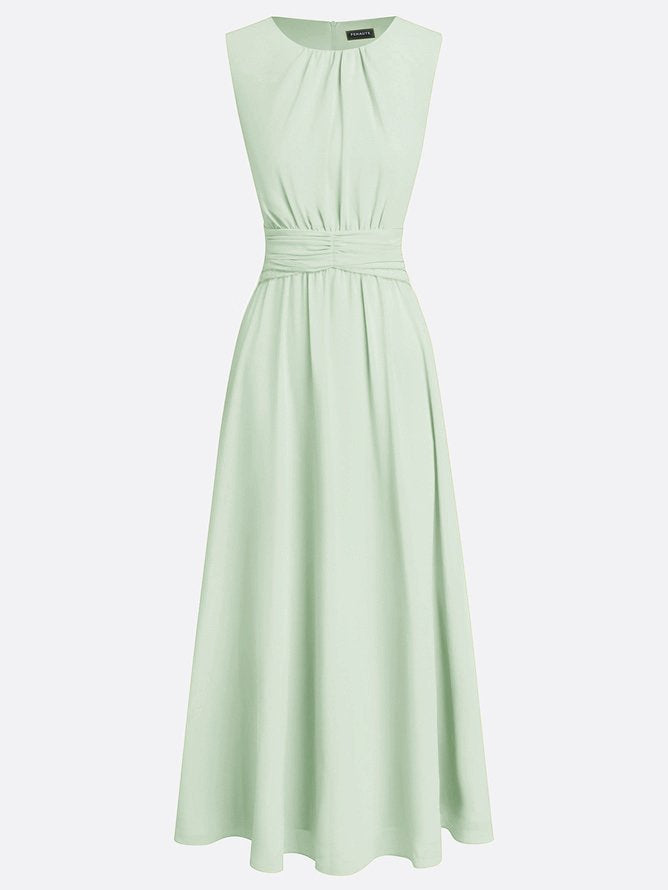 Montarello Women's Chiffon Sleeveless Maxi Dress A-Line