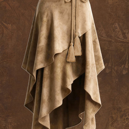 Montarello Women's Suede-Look Asymmetric Midi Skirt