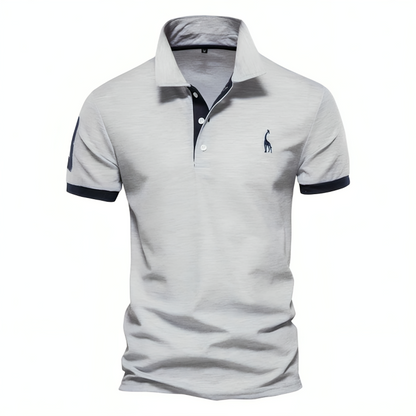 Montarello Men's Contrast-Trim Short Sleeve Polo Shirt