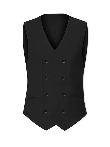 Montarello Men's Slim Fit Three-Piece Suit with Double-Breasted Waistcoat