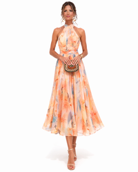 Montarello Women’s Watercolor Halter Maxi Dress
