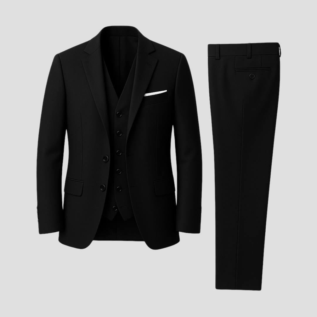 Montarello Men's Wedding 3-Piece Slim Fit Suit – Blazer, Waistcoat & Trousers