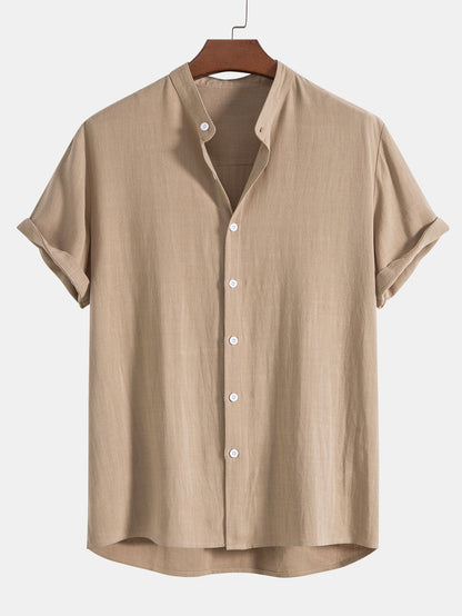 Ensemble chemise col mao et pantalon effet lin pour homme Montarello  