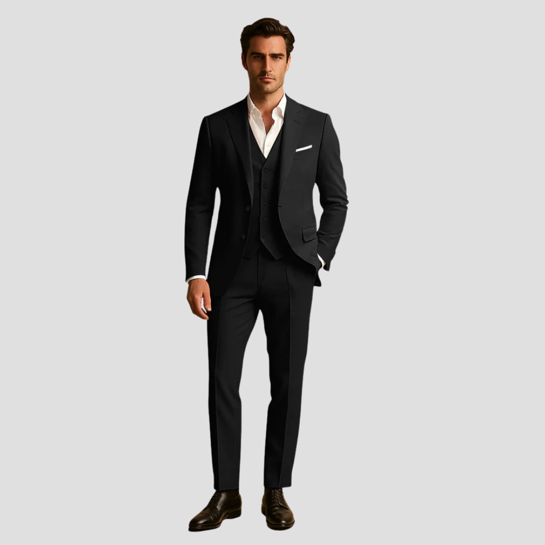 Montarello Men's Wedding 3-Piece Slim Fit Suit – Blazer, Waistcoat & Trousers