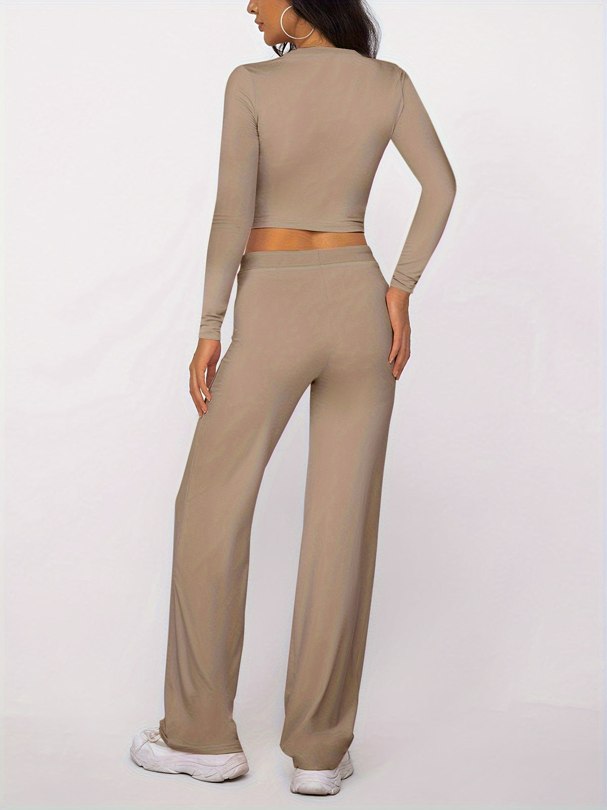 Montarello Women's Loungewear Set Ribbed Long Sleeve Drawstring Two Piece