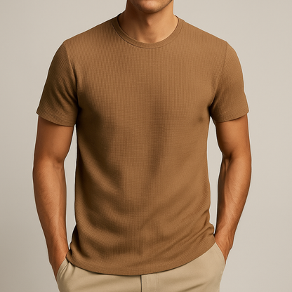 Montarello Men's Waffle-Knit Short Sleeve T-Shirt