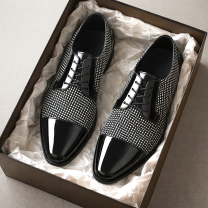 Montarello Men's Patent Cap Toe Oxford Shoes