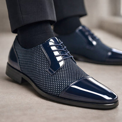 Montarello Men's Patent Cap Toe Oxford Shoes