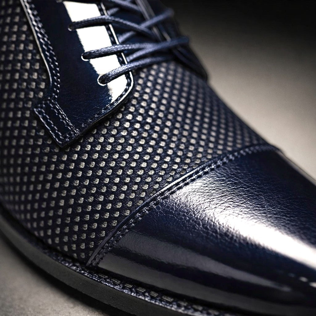 Montarello Men's Patent Cap Toe Oxford Shoes