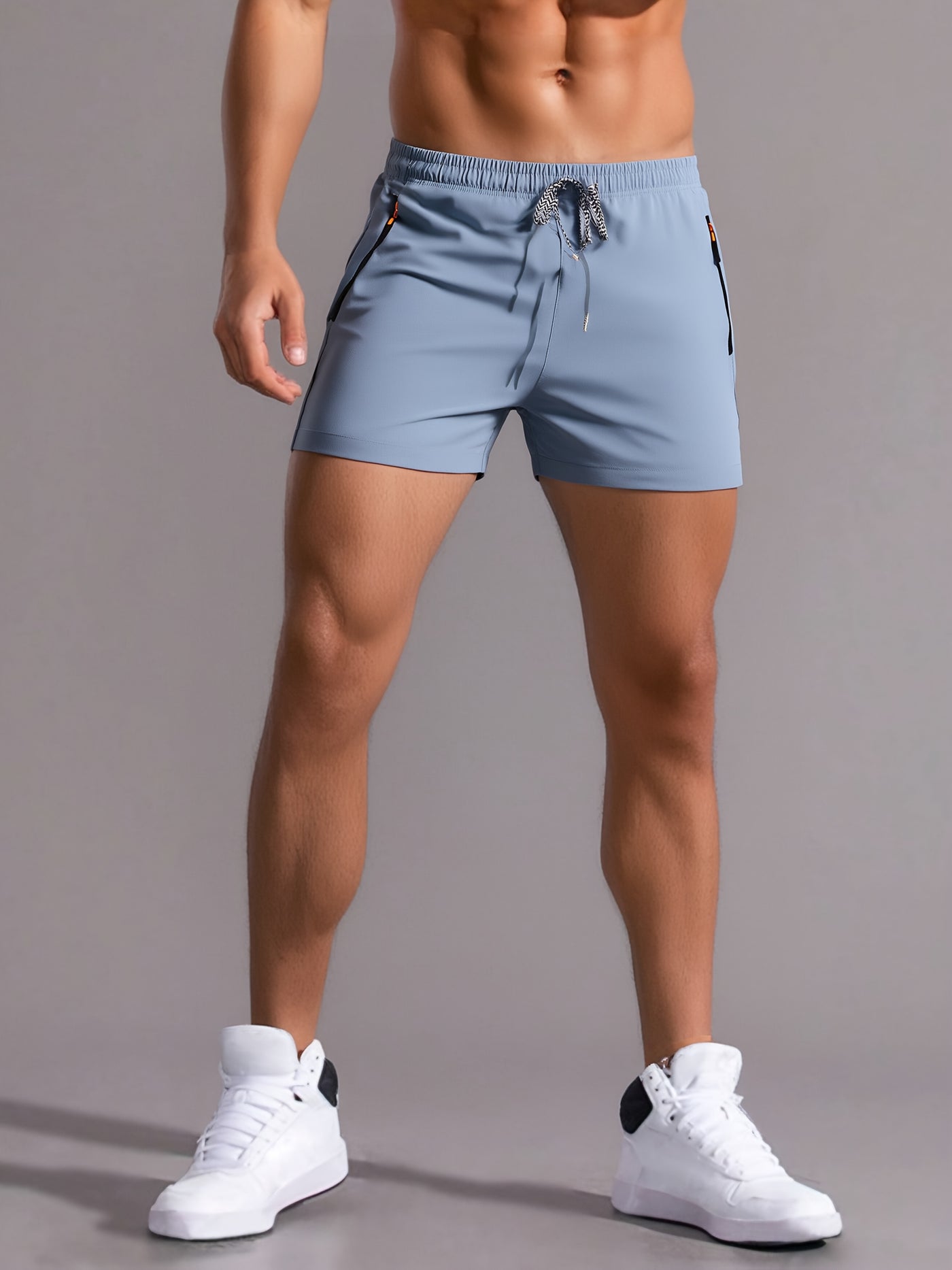Montarello Men's Gym Shorts with Zip Pockets