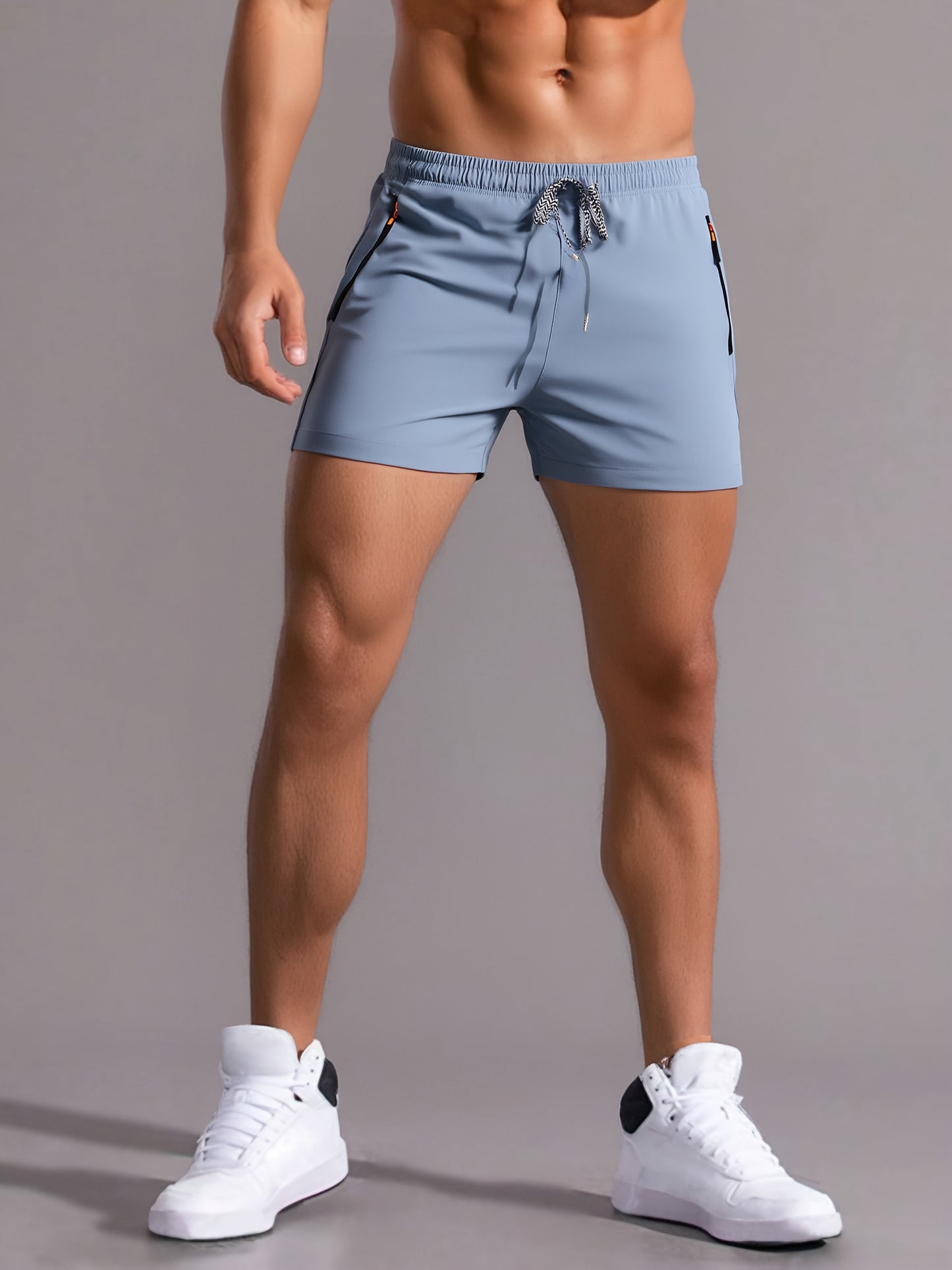 Montarello Men's Gym Shorts with Zip Pockets