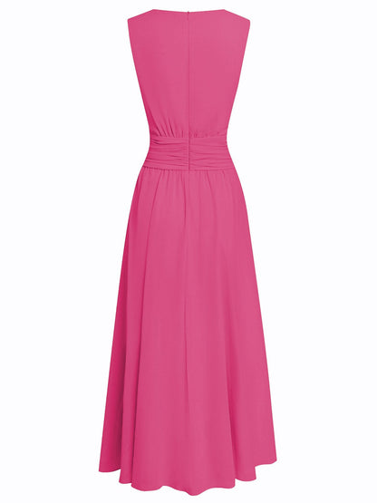 Montarello Women's Chiffon Sleeveless Maxi Dress A-Line