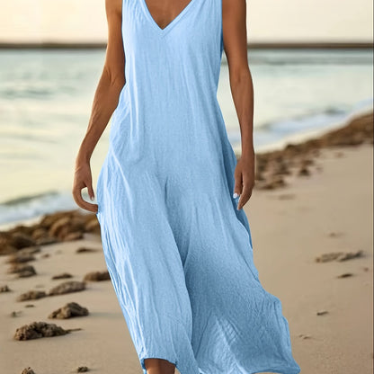 Montarello V-Neck Sleeveless Maxi Dress Women's