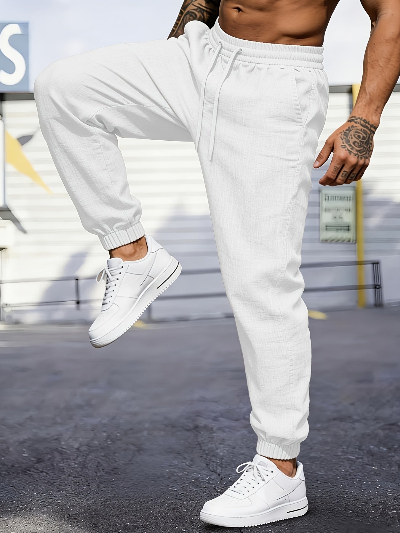 Montarello Linen-Look Men's Jogger Trousers
