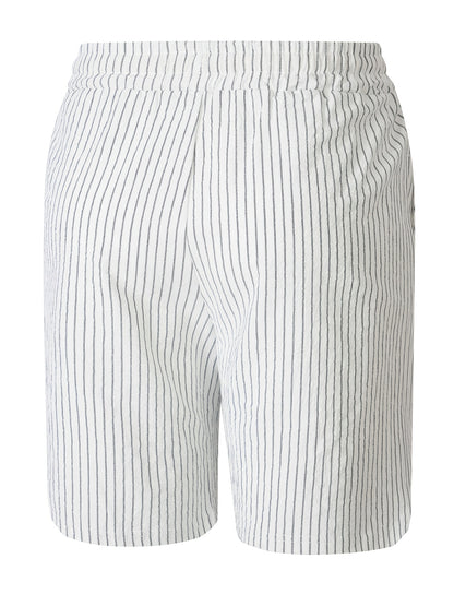 Montarello Striped Men's Linen-Look Shorts