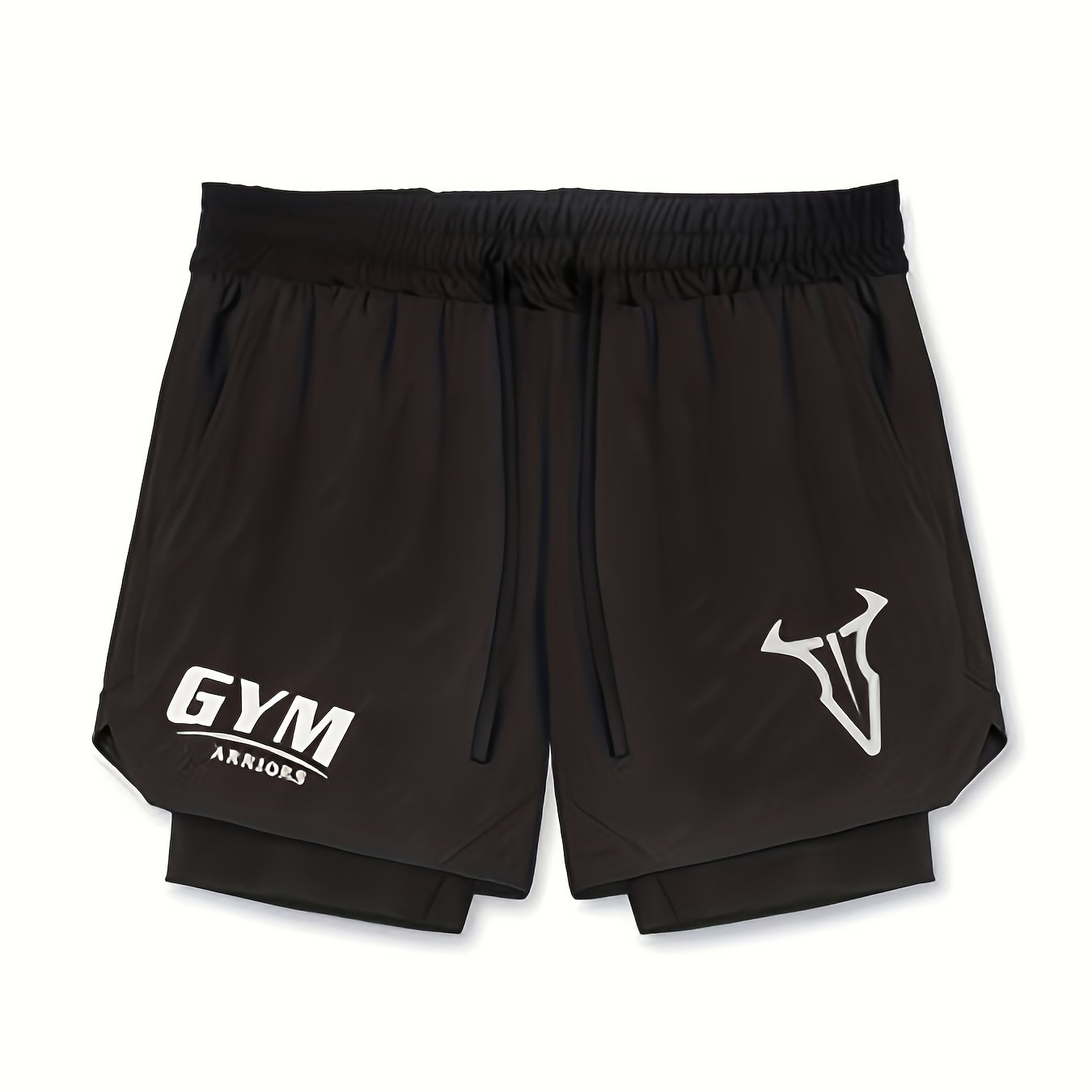 Montarello Men's 2-in-1 Compression Lined Gym Shorts with Zip Pocket