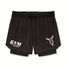 Montarello Men's 2-in-1 Compression Lined Gym Shorts with Zip Pocket