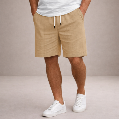 Shorts à cordon de serrage effet lin coupe régulière Montarello pour homme