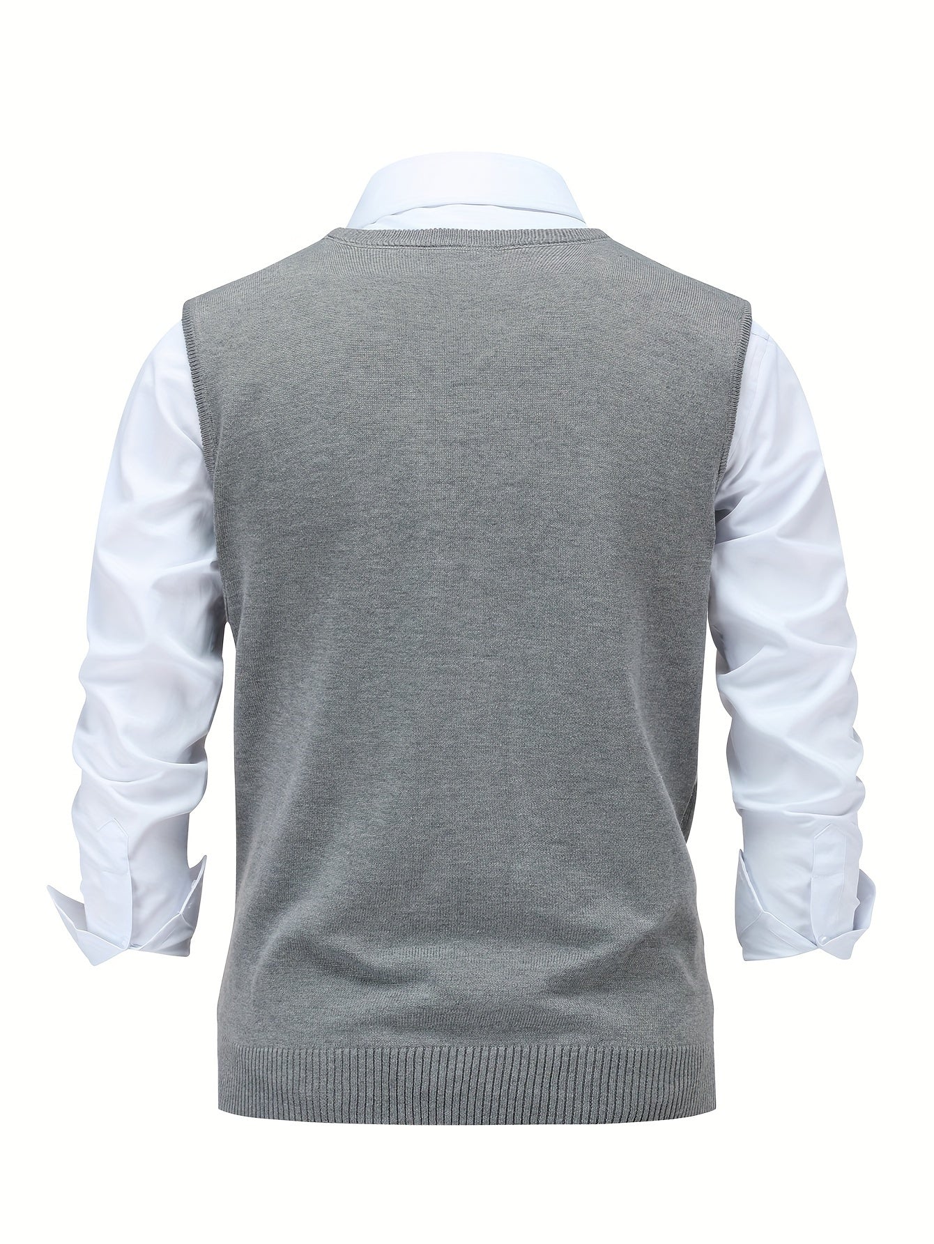 Montarello Men's Sweater Vest Argyle Knitted V-Neck