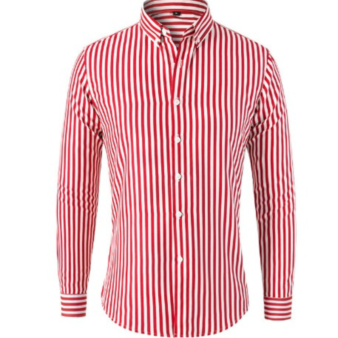 Montarello Striped Men's Long Sleeve Slim Fit Shirt