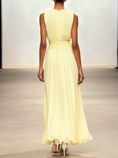 Montarello Women's Chiffon Sleeveless Maxi Dress A-Line