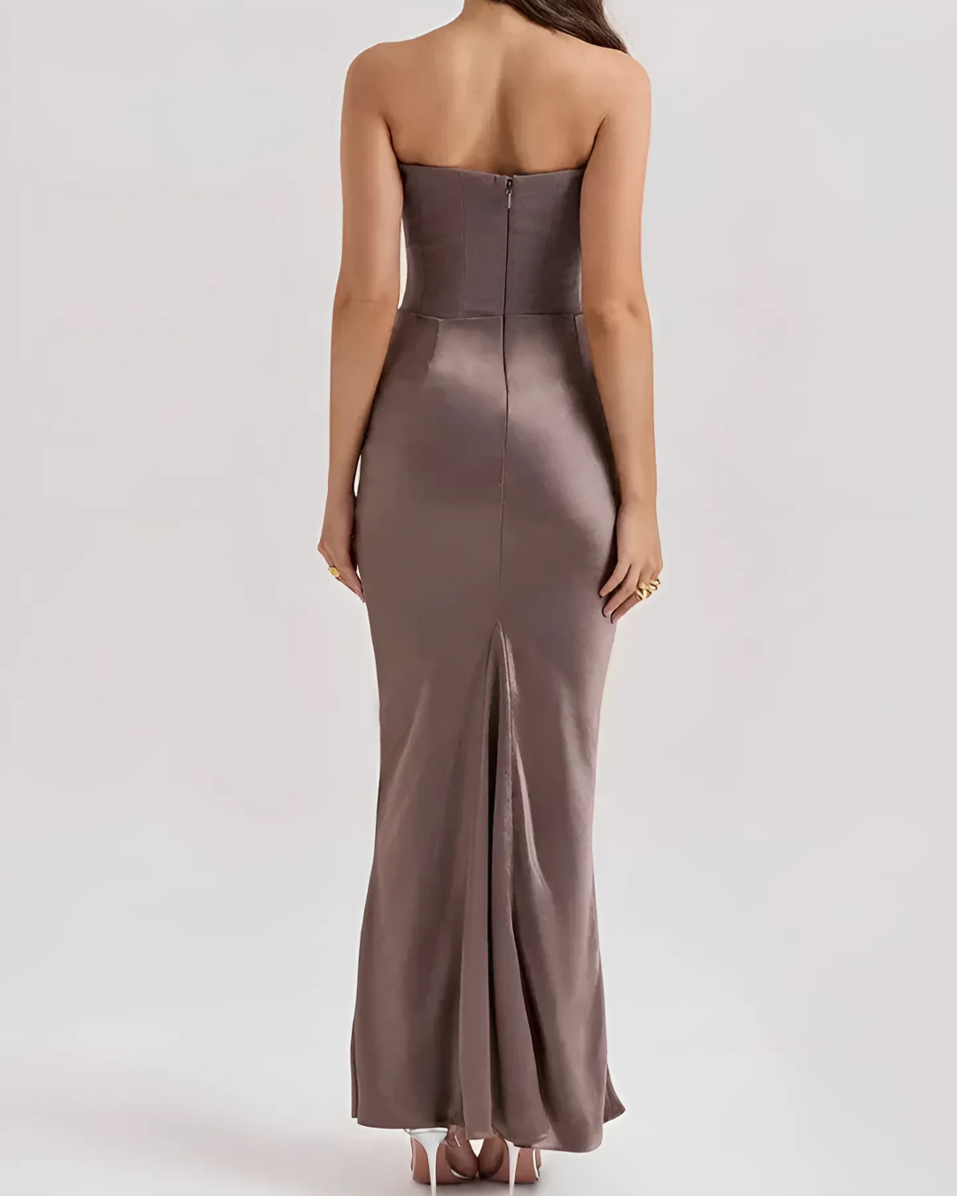 Montarello Women's Strapless Draped Maxi Wedding Guest Dress