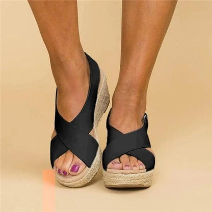 Montarello Cross Strap Espadrille Wedge Sandals Women's