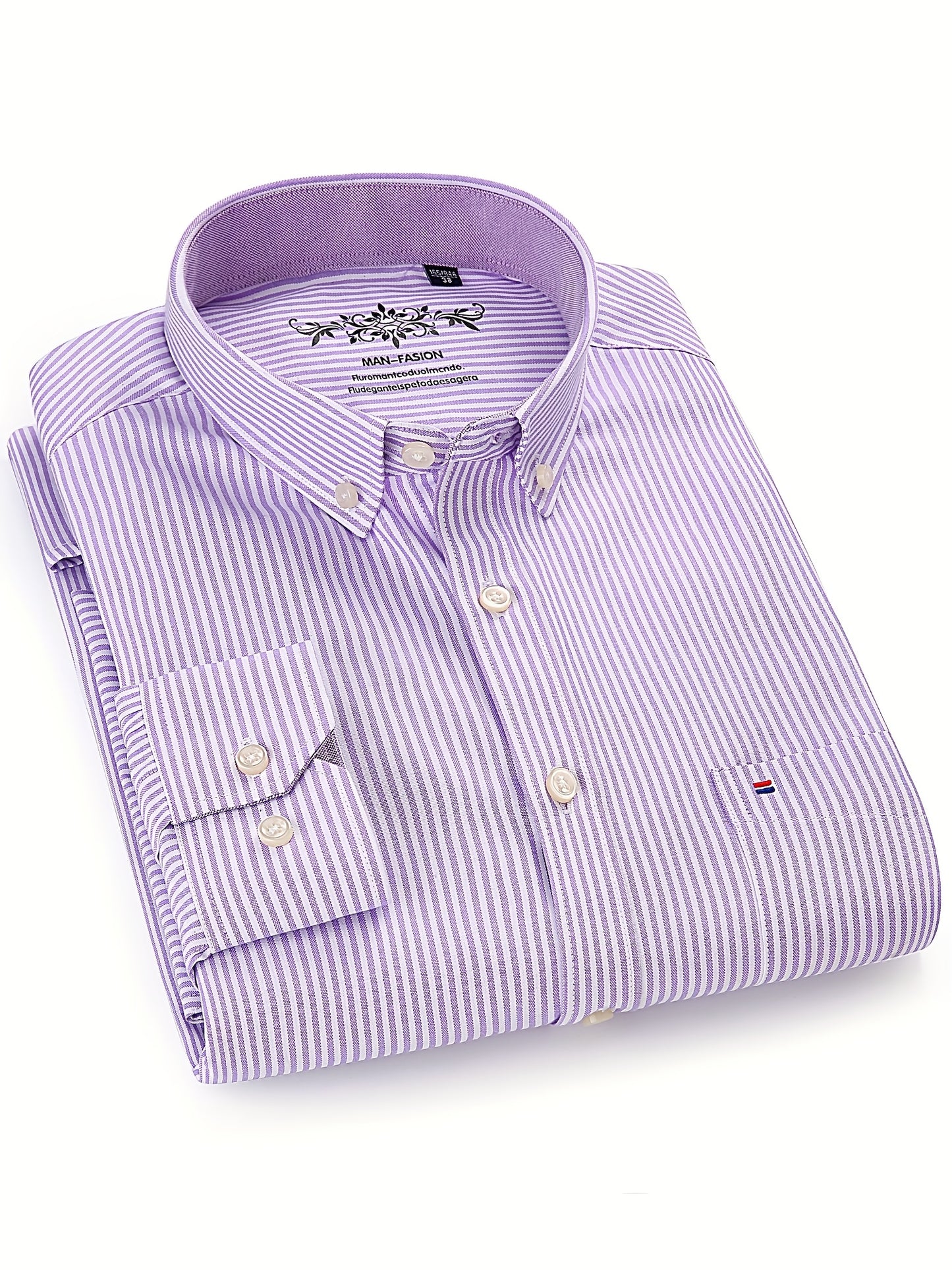 Montarello Men's Oxford Cotton Long-Sleeve Shirt