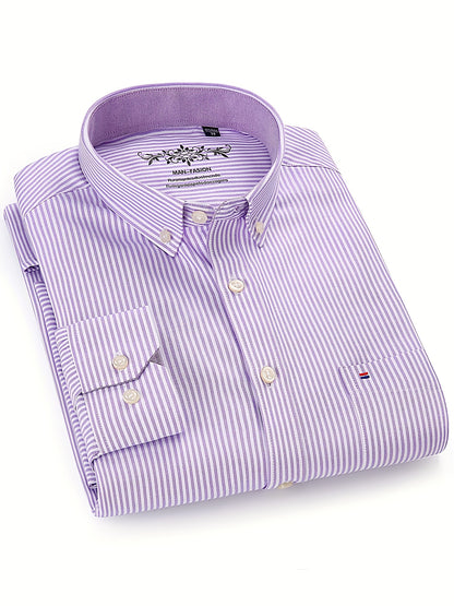 Montarello Men's Oxford Cotton Long-Sleeve Shirt