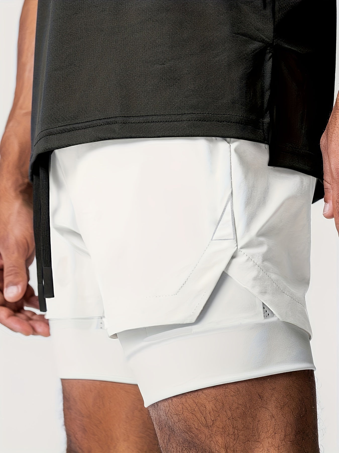 Montarello Men's 2-in-1 Compression Lined Gym Shorts with Zip Pocket