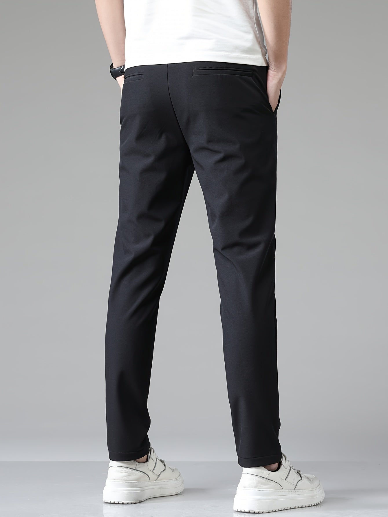 Montarello Men's Slim Fit Stretch Trousers with Straight Leg