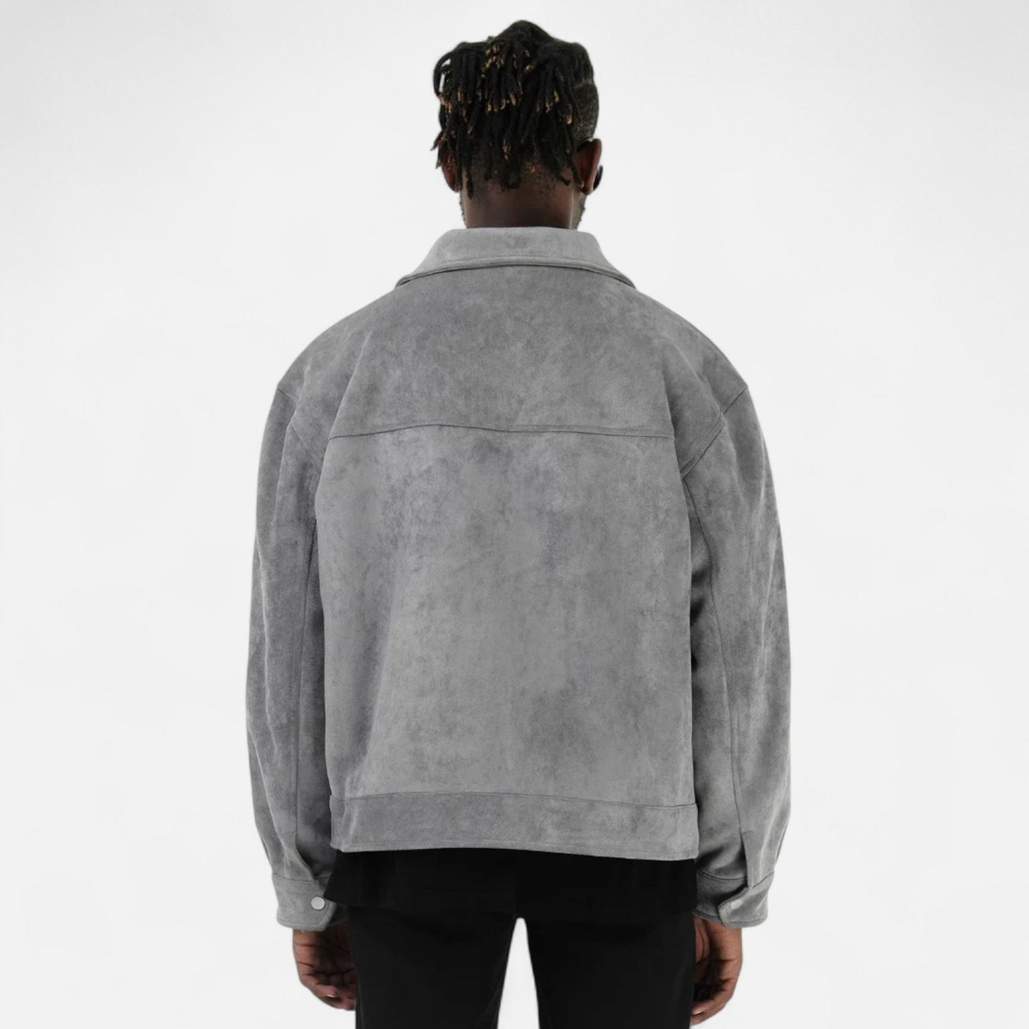 Montarello Men's Suede-Look Jacket with Relaxed Fit