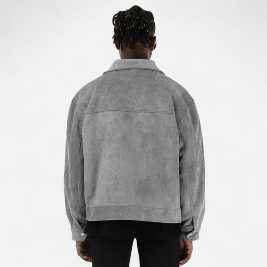 Montarello Men's Suede-Look Jacket with Relaxed Fit