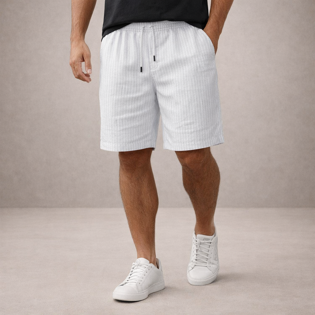 Shorts à cordon de serrage effet lin coupe régulière Montarello pour homme