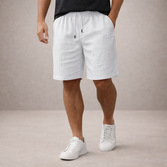 Montarello Men's Linen-Look Drawstring Shorts Regular Fit