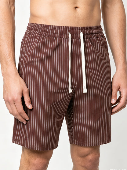 Montarello Striped Men's Linen-Look Shorts