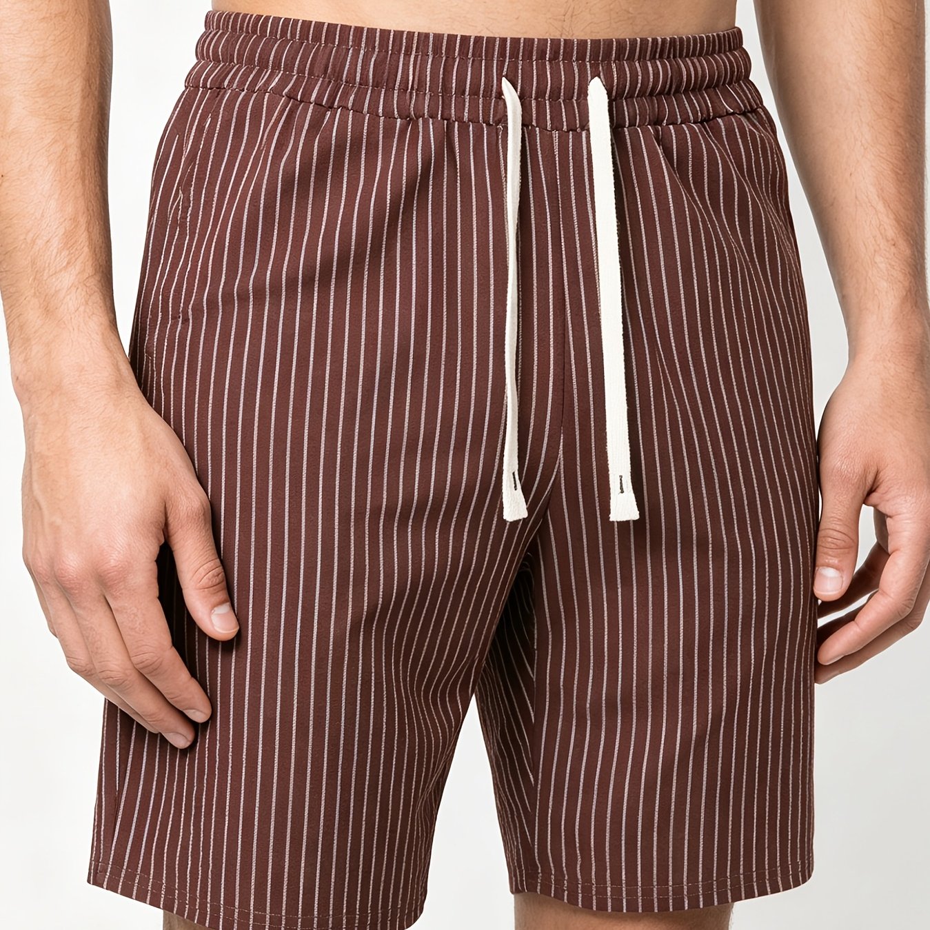 Montarello Striped Men's Linen-Look Shorts