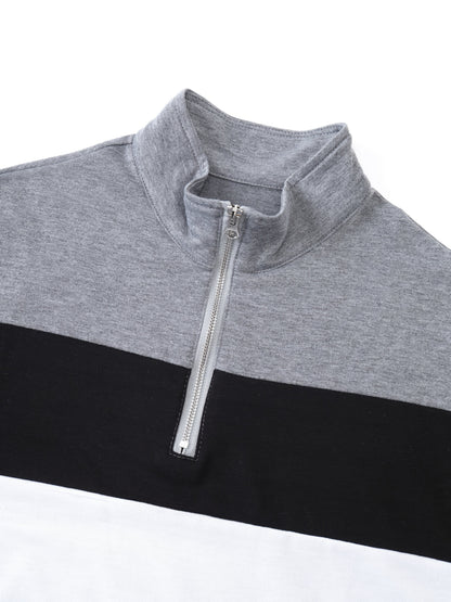 Montarello Men's Quarter-Zip Polo Long Sleeve